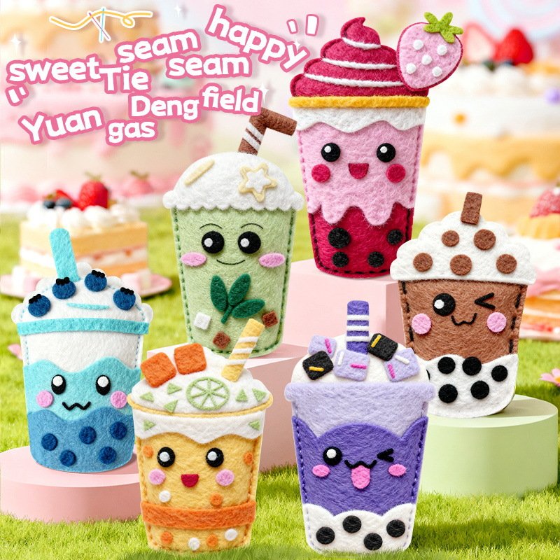 DIY Felt Sewing Kits-Making Own Milk Tea Cup - DIY Felt Sewing Kits - yanxidiy